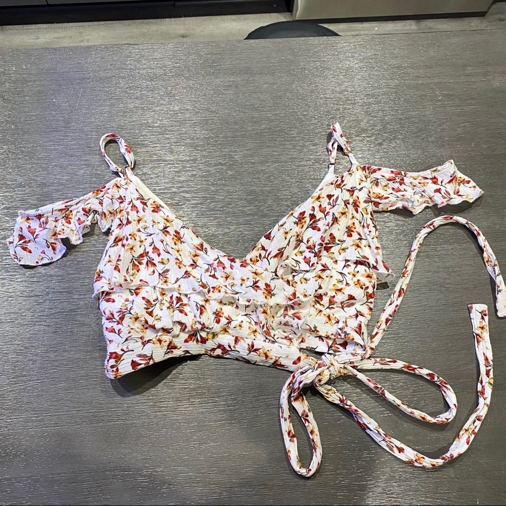 Floral Tie Up Cropped Top